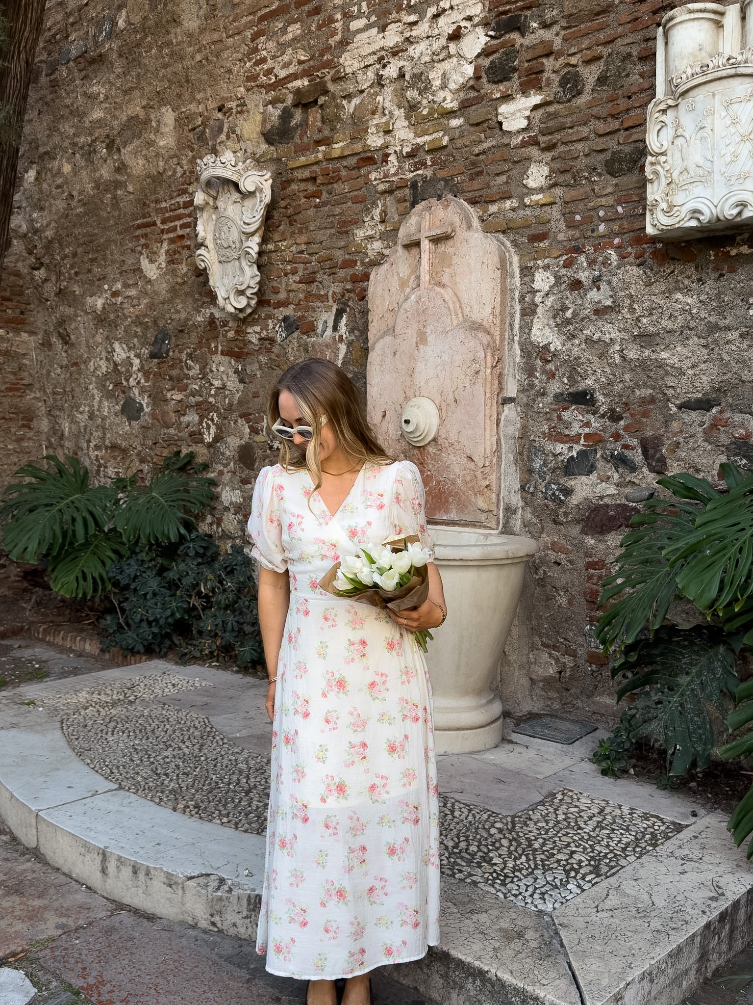 VMBELLA LONG DRESS - Pink Bella Flower